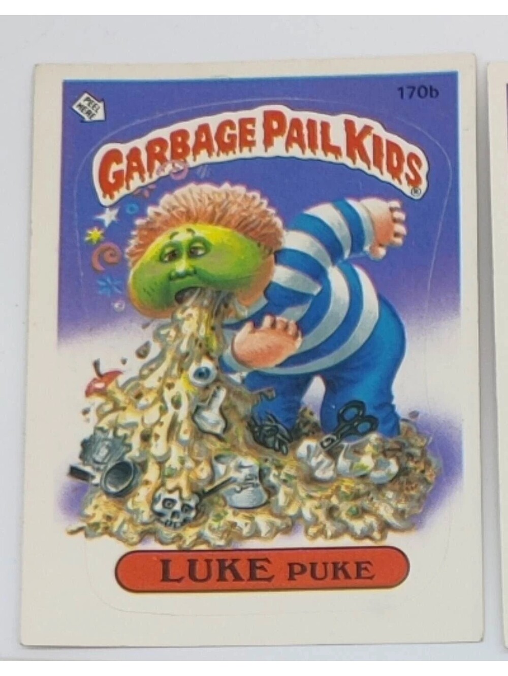 1986 Topps Garbage Pail Kids #99a Luke Puke Original Series 3 GPK Sticker